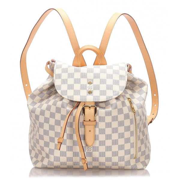 Louis Vuitton - Damier Azur Sperone Backpack - Cream / Blue Top Handle