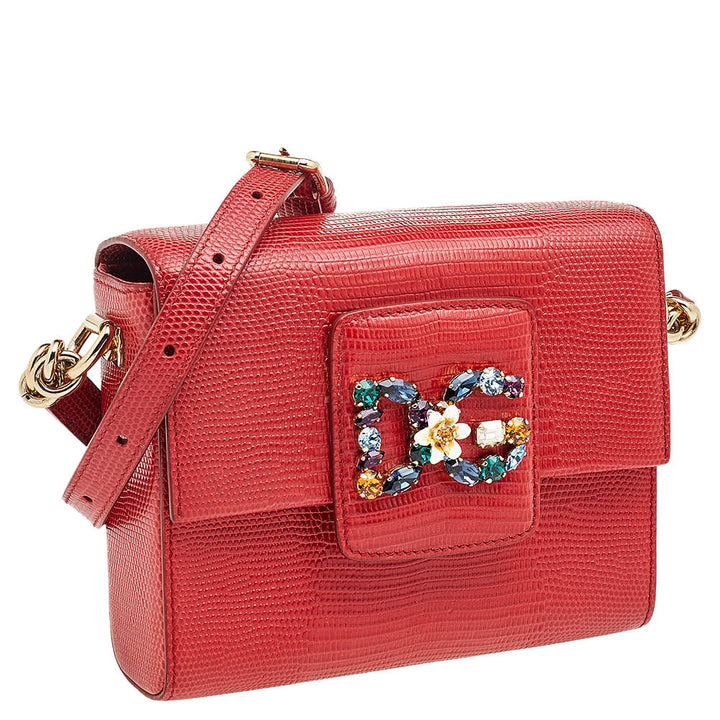 DOLCE &amp; GABBANA MINI RED LEATHER MILLENNIAL BAG