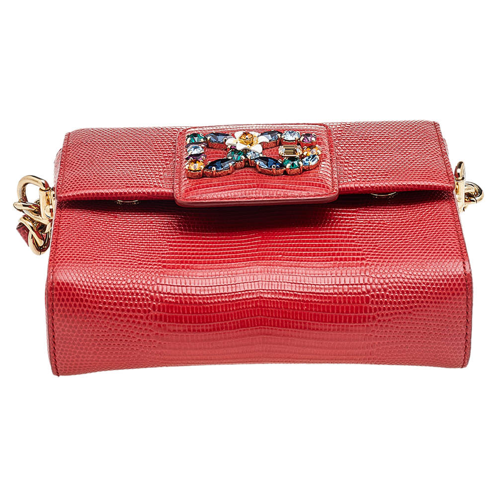 DOLCE &amp; GABBANA MINI RED LEATHER MILLENNIAL BAG