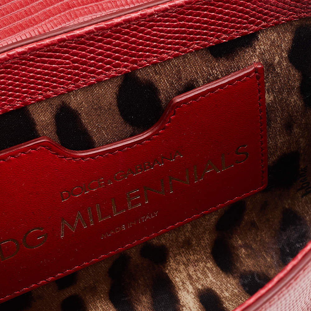 DOLCE &amp; GABBANA MINI RED LEATHER MILLENNIAL BAG