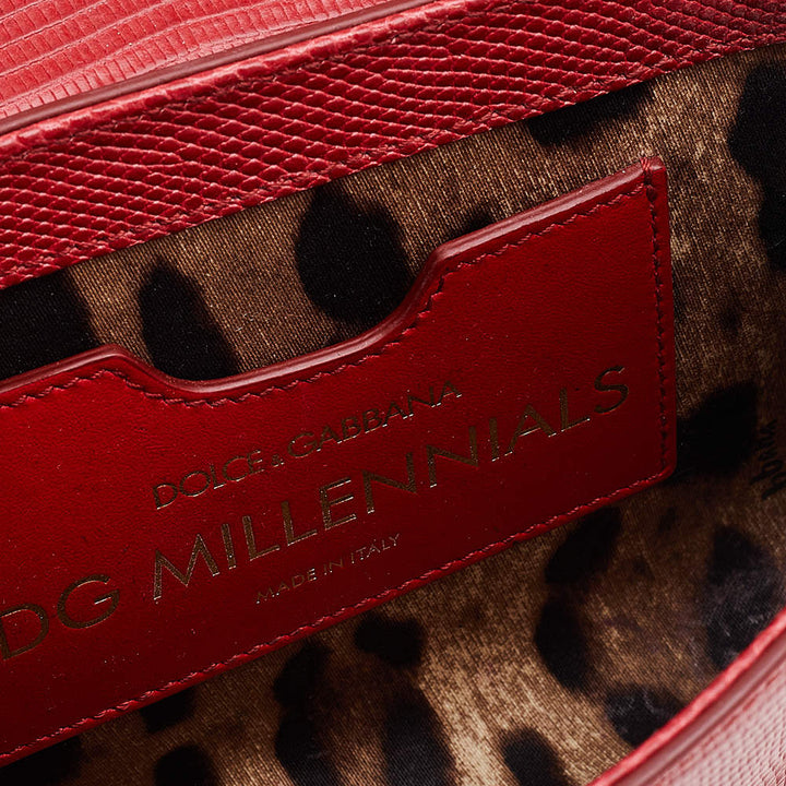 DOLCE &amp; GABBANA MINI RED LEATHER MILLENNIAL BAG