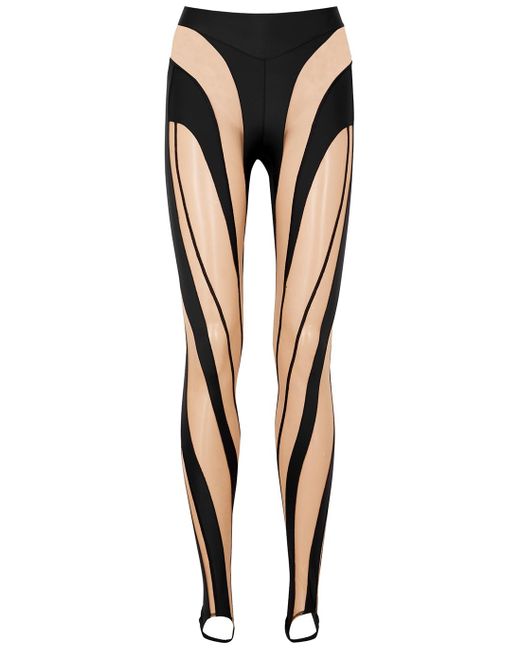 MUGLER SPIRAL PANELED STIRRUP LEGGINGS