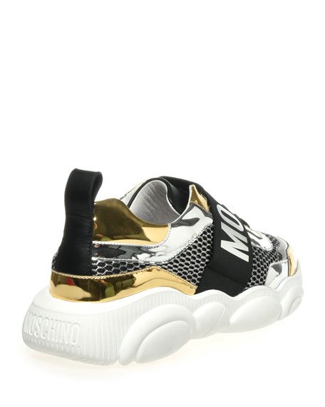 MOSCHINO TWO-TNE METALLIC LEATHER MEN&
