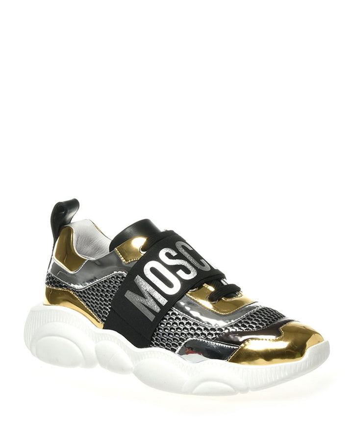 MOSCHINO TWO-TNE METALLIC LEATHER MEN&