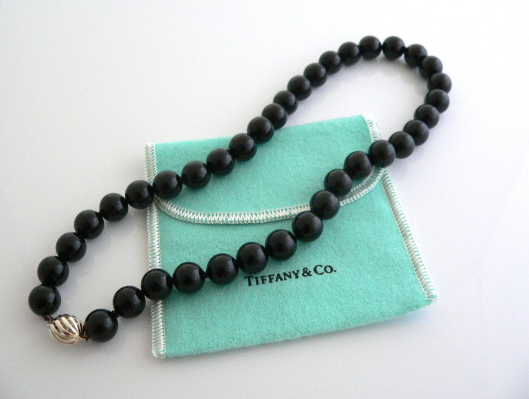 アクセサリー OLD TIFFANY ONYX BALL NECKLACE tiffany-and-co-black-extremely